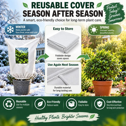 🌿 WINTER GARDEN ESSENTIAL | Plant Frost Protection Cover –Breathable Reusable Cover for Shrubs, Pots & Young Trees