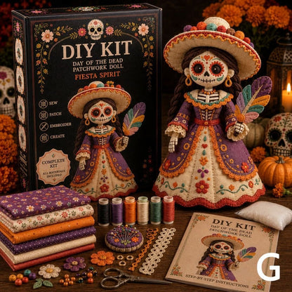 🖤 DIY Day of the Dead Patchwork Doll Kit