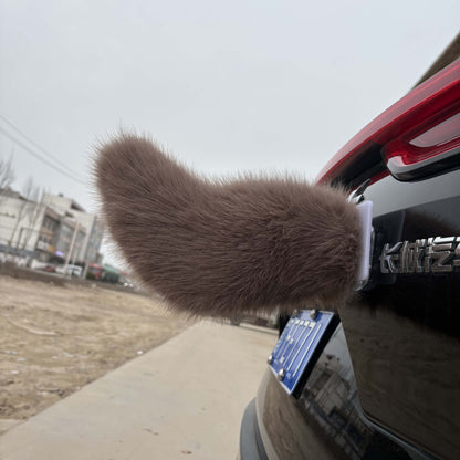 Electric Cat Tail for Car Decoration, Remote-Controlled Wagging Plush Tail for Car