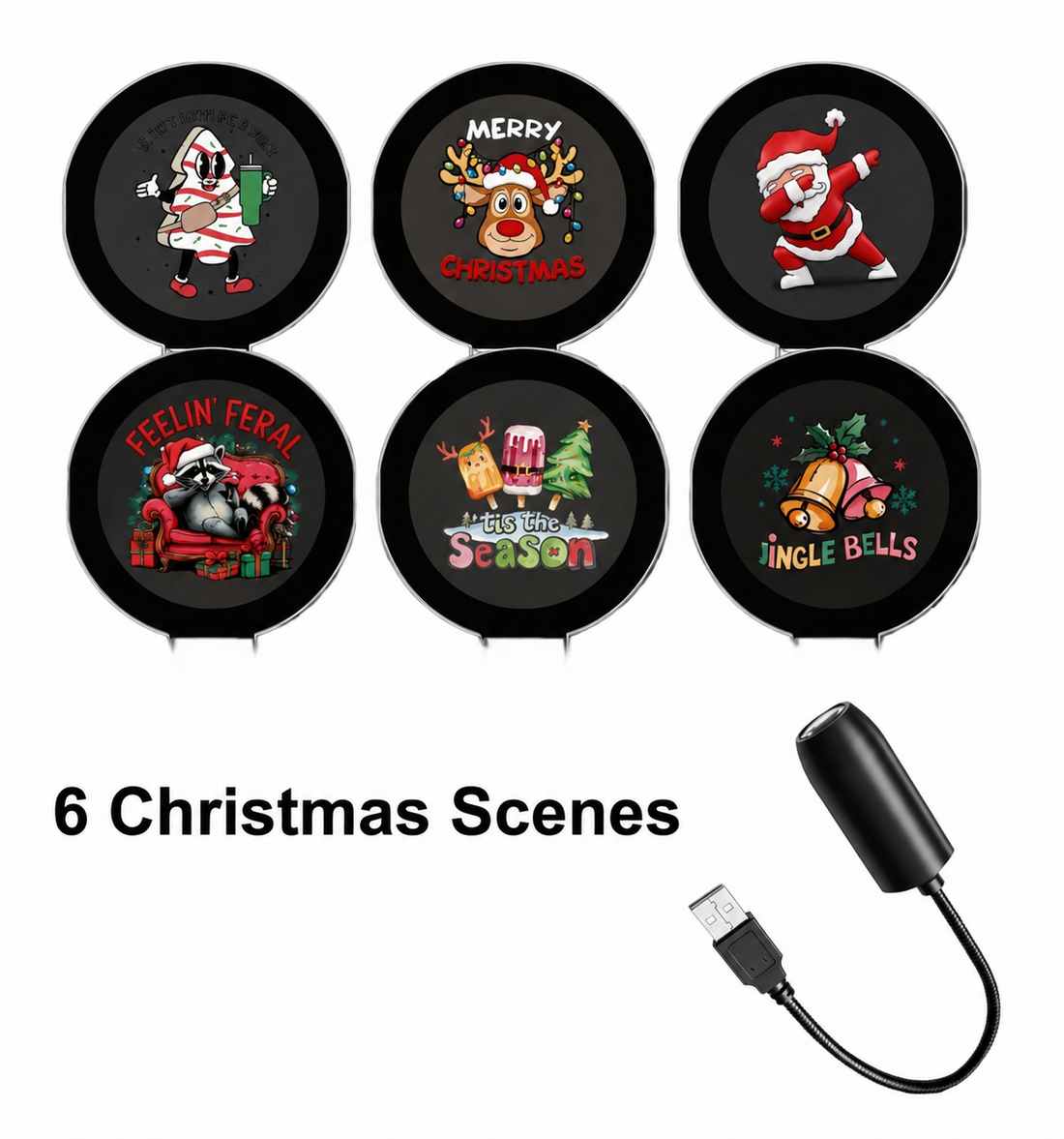 Christmas projector close-up and scene details