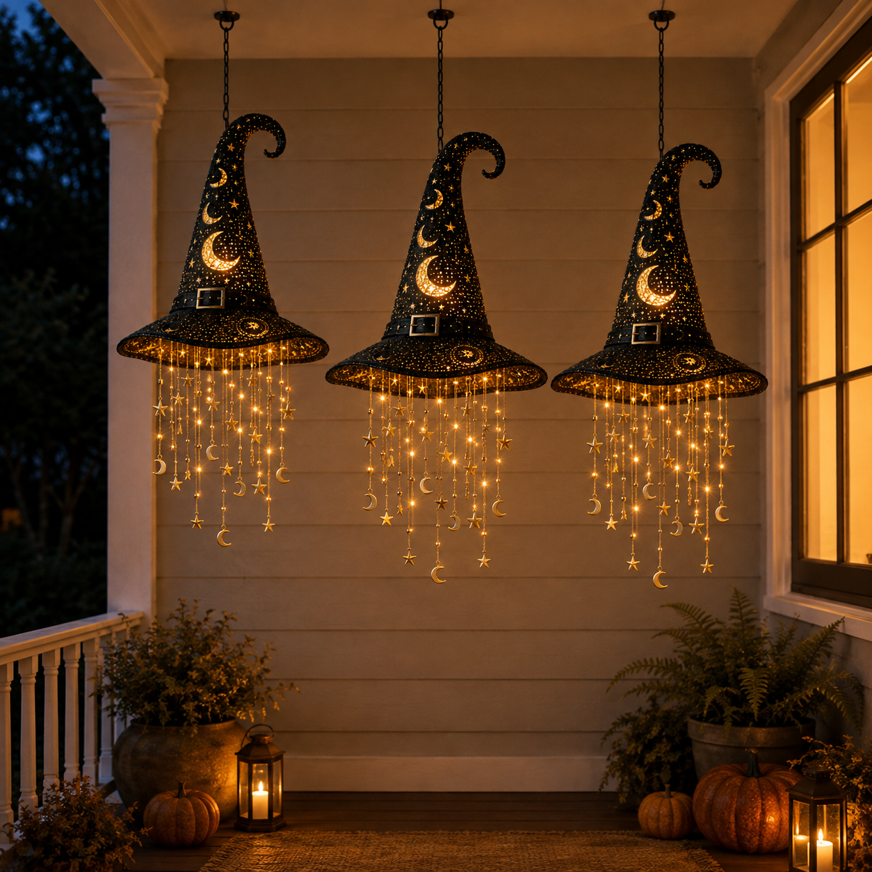 🎩Lighted Witch Hat Hanging Chime