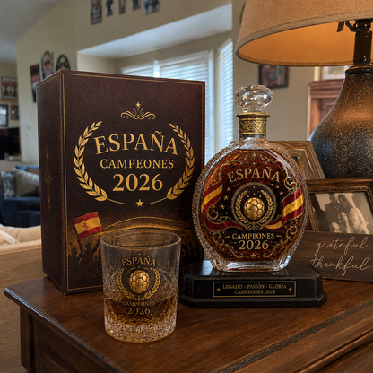 España 2026 Football Legacy Whiskey Decanter & Glass Set — Campeones Collector Edition