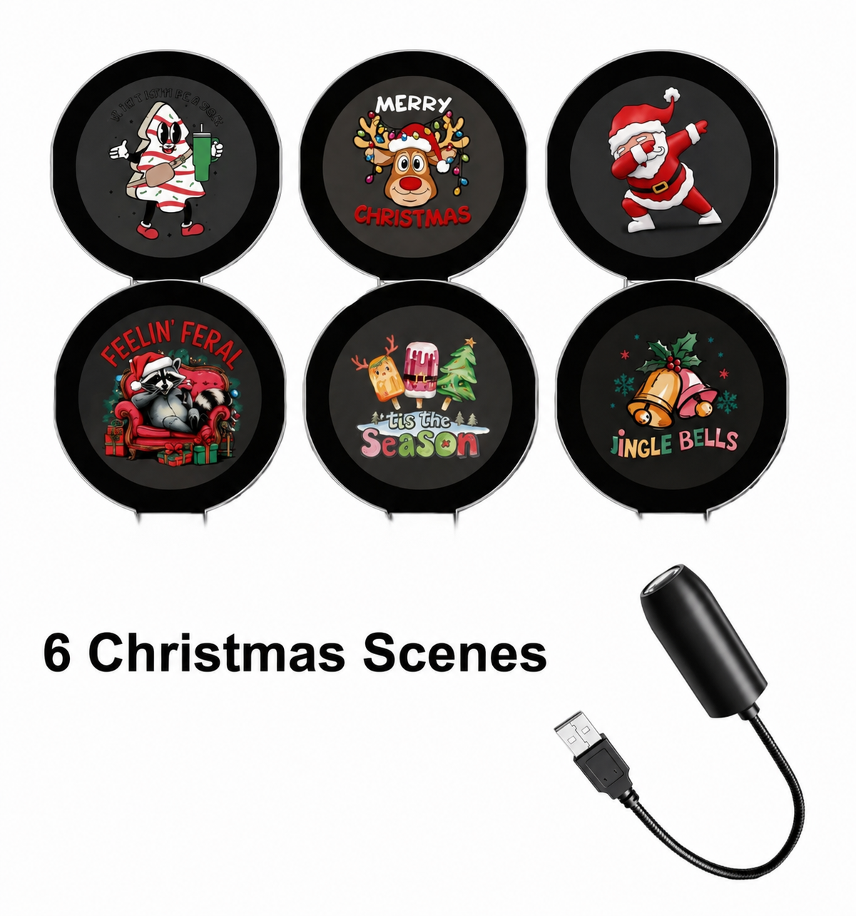 ✨HD Christmas Projector – 6 or 10 Festive Scenes