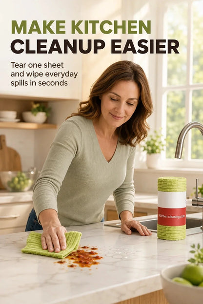 Multipurpose Reusable Tear-Off Cleaning Cloth Roll