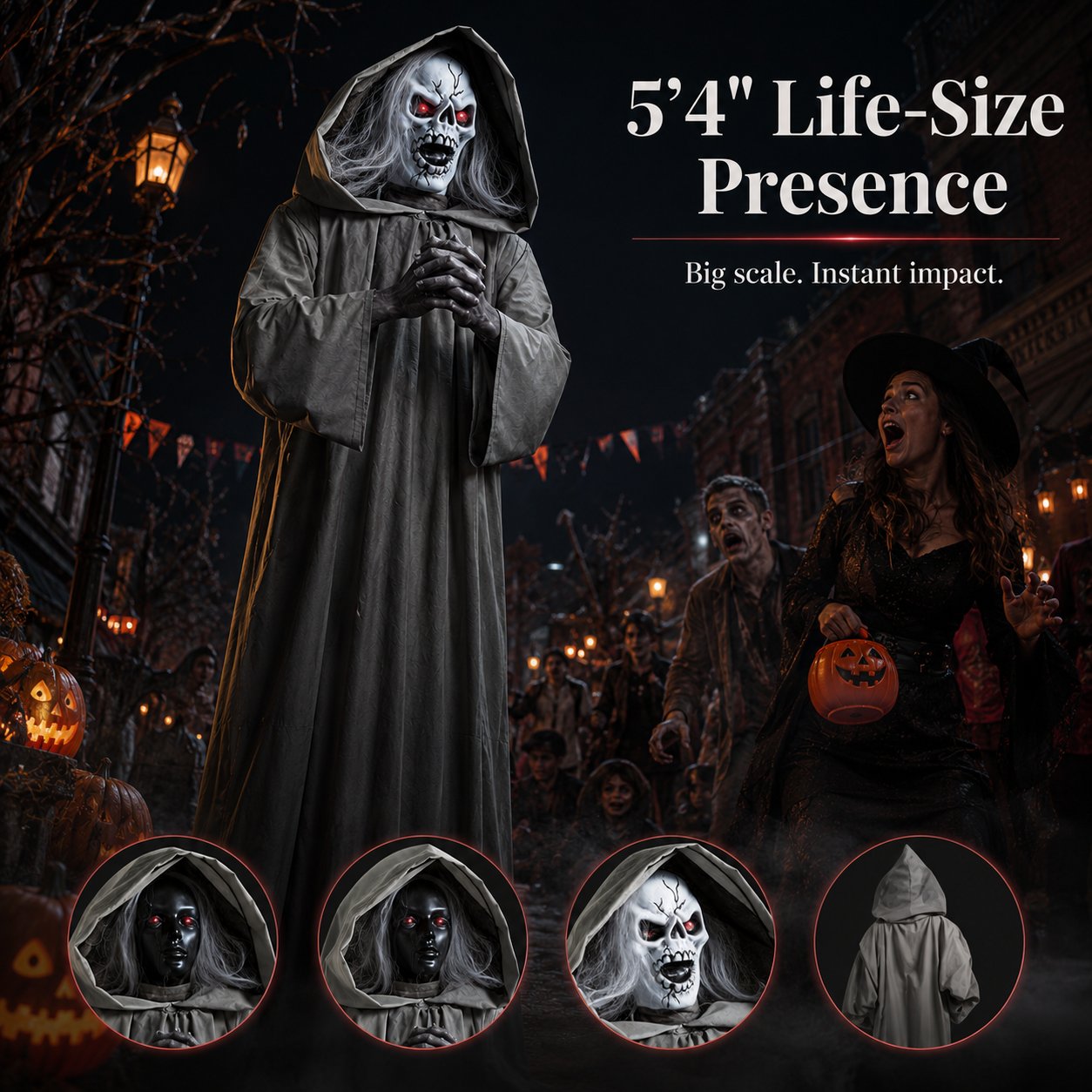 👻 Halloween Animated Jumping Scare Ghost – 50% OFF | Motion-Activated Life-Size Haunted Prop 🎃