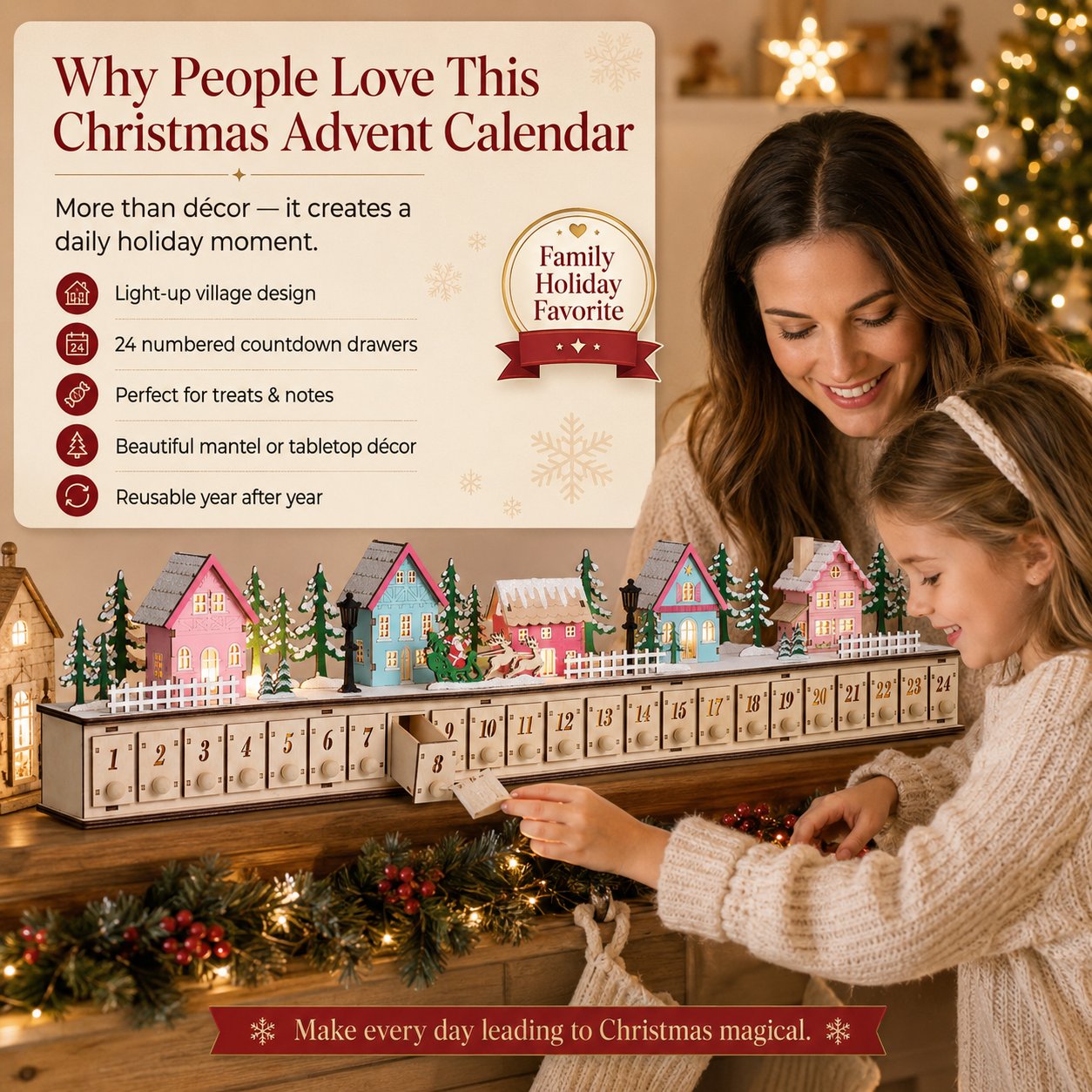 🎄 Light-Up Christmas Village Advent Calendar