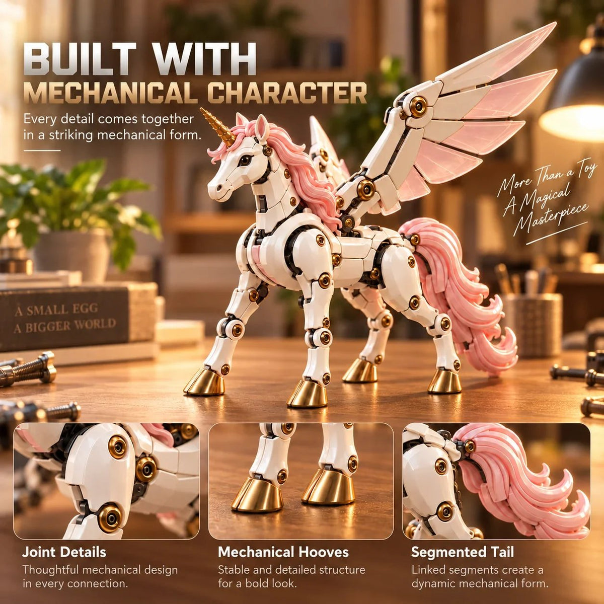 🎉🦄 2-in-1 Transforming Mechanical Unicorn Egg – Winged Fantasy Figure