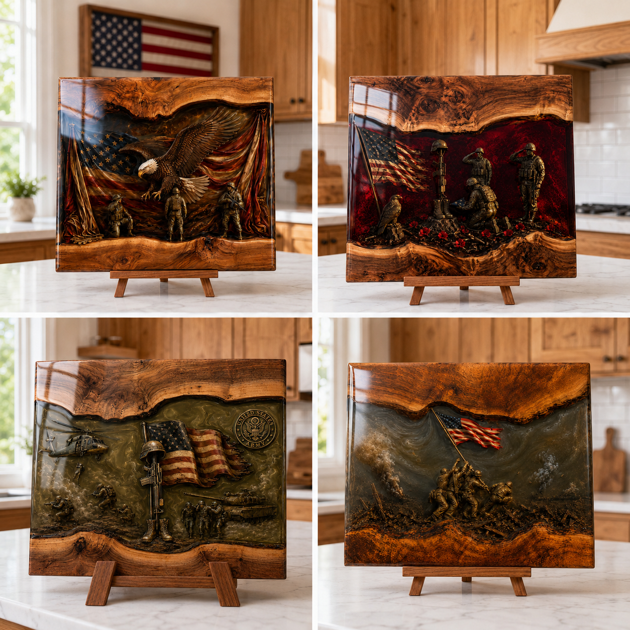 ❤️🎖️Handcrafted Veteran Memorial Display Boards(Handmade®) - Only 11 Left
