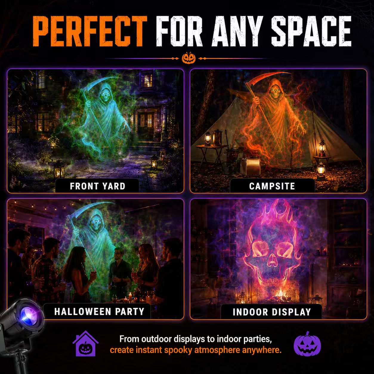 🎃👻32FT HD Halloween Projector | That Disappoint Your Halloween Party | 10 Unique HD Projection Patterns
