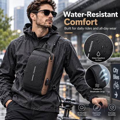 🔒 Anti-Theft Smart Sling Bag | Built-in USB Charging & Secure Combination Lock
