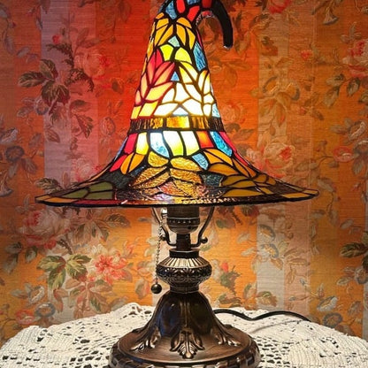 🧙‍♀️🪄Witch Hat Lamp That Casts Enchanting Glow, Stained Glass USB Light for Instant Halloween Vibe