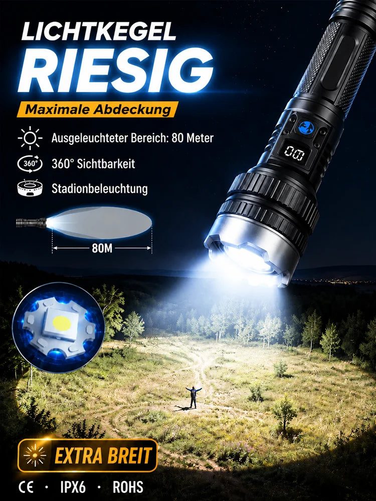 🔦【Ultra Bright Sky Cannon】Ultra-bright white laser flashlight, rechargeable and portable for emergencies