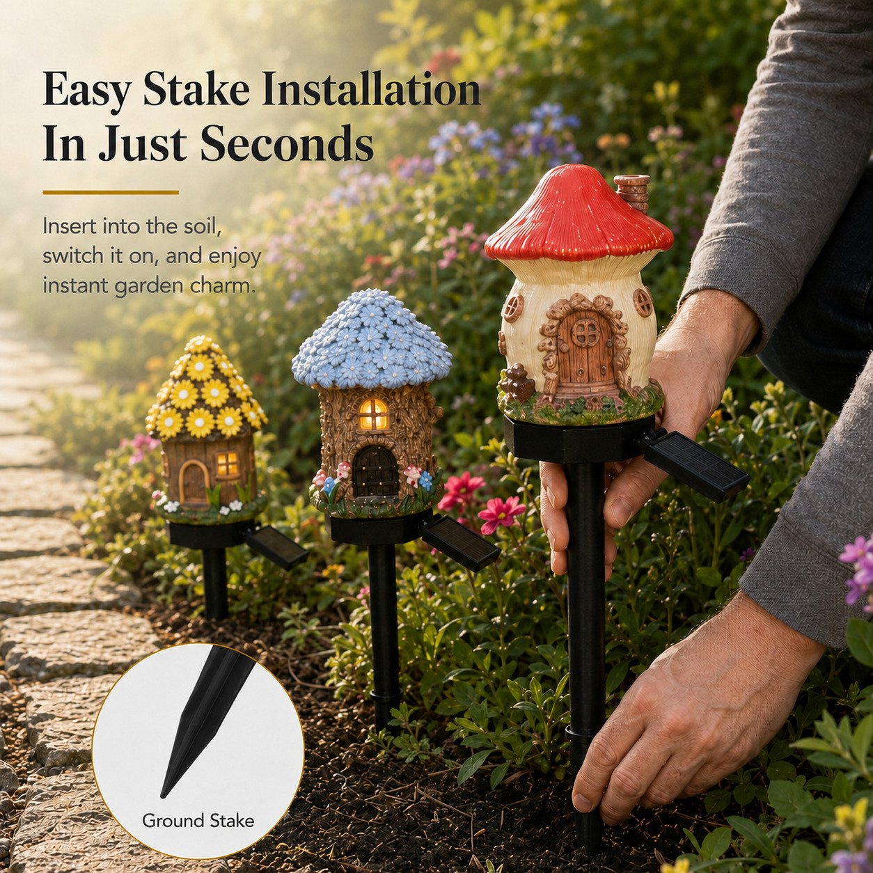 ✨Last Day: 49% OFF🔥Solar Fairy-Tale Mushroom Cottage Garden Light – Whimsical Warm Glow for Paths, Patios & Flower Beds 🍄🌙