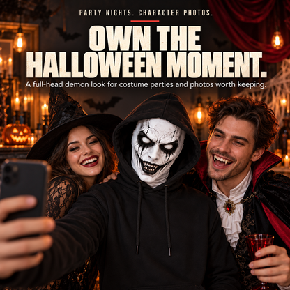 🎃 Cracked Demon Halloween Mask – Sinister Grin, Terrifying Transformation