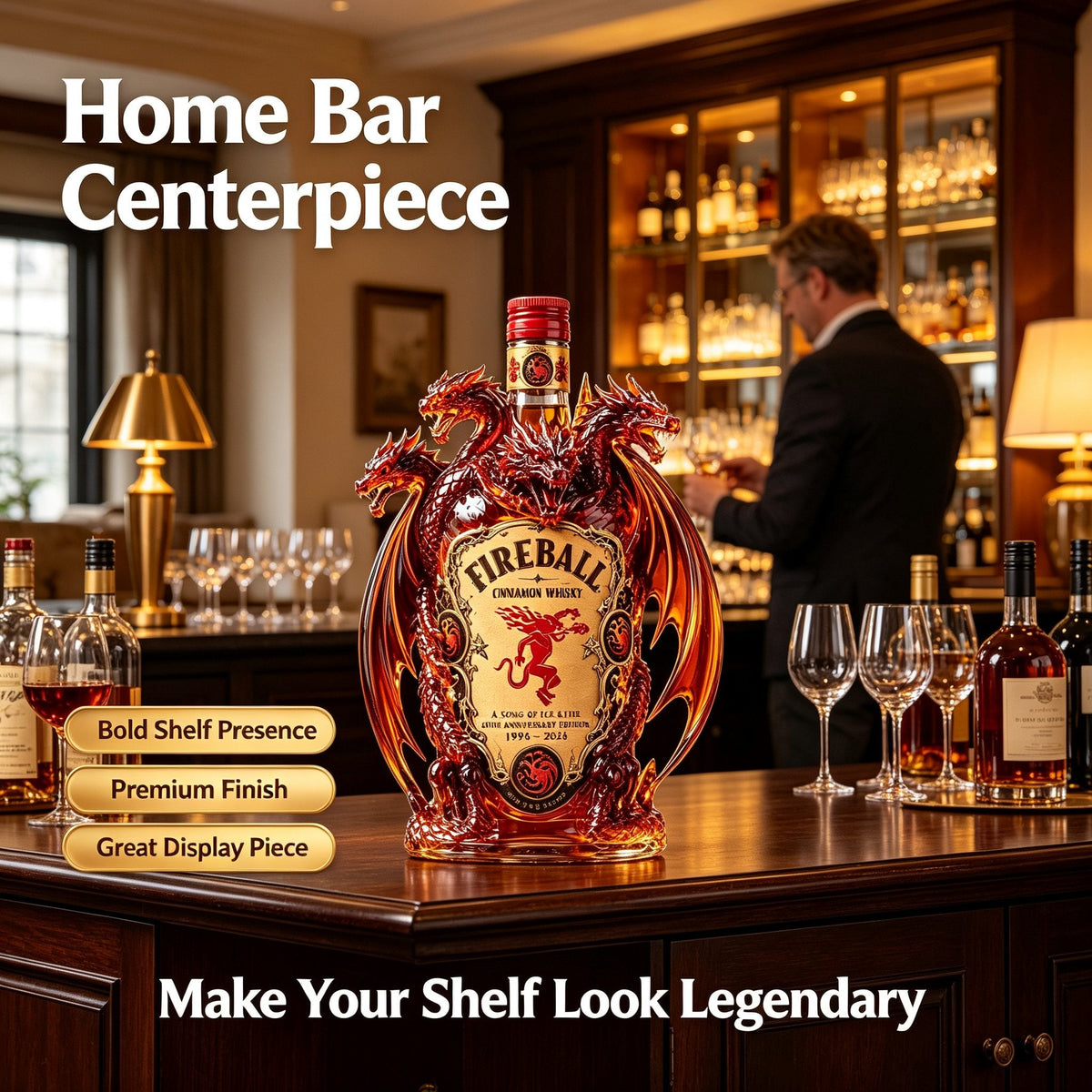 🐉🔥 Legendary Dragon Bar Decanter – Sculpted Collector Bottle for Home Bar & Gifting