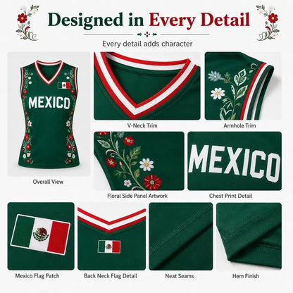 ⚽🔥 Show Your Team Spirit in Style! 🇲🇽☀️Sleeveless V-Neck Soccer Fan Tank | Lightweight Breathable Summer Sports Top 💚🏆