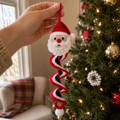 ☃️ Crochet Snowman Spiral Ornament DIY Kit | Complete Beginner-Friendly Set with Soft Yarn, Crochet Hook, Festive Beads, Snowflakes & Step-by-Step Guide 🧶🎄✨