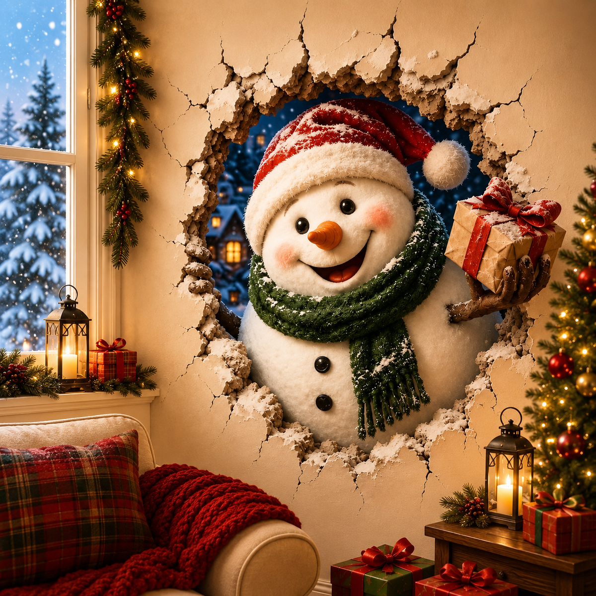 🔥Last Day 50% OFF-19.7'' Christmas Breaking Through the Wall Decal