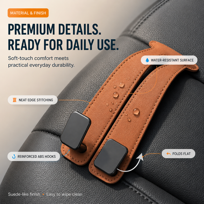 🚗Foldable Dual-Hook Car Headrest Organizer & Phone Holder