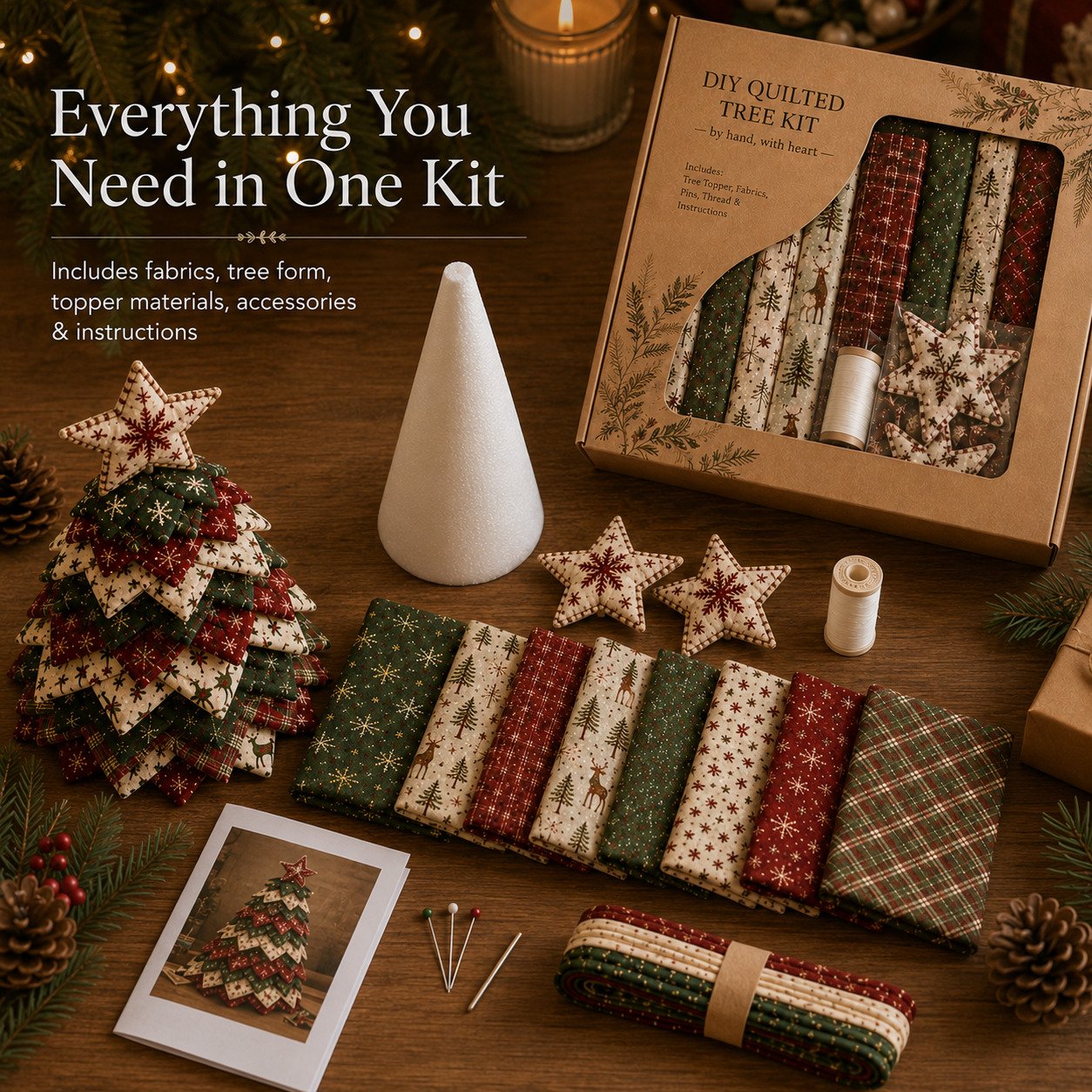DIY Quilted Fabric Christmas Tree Kit