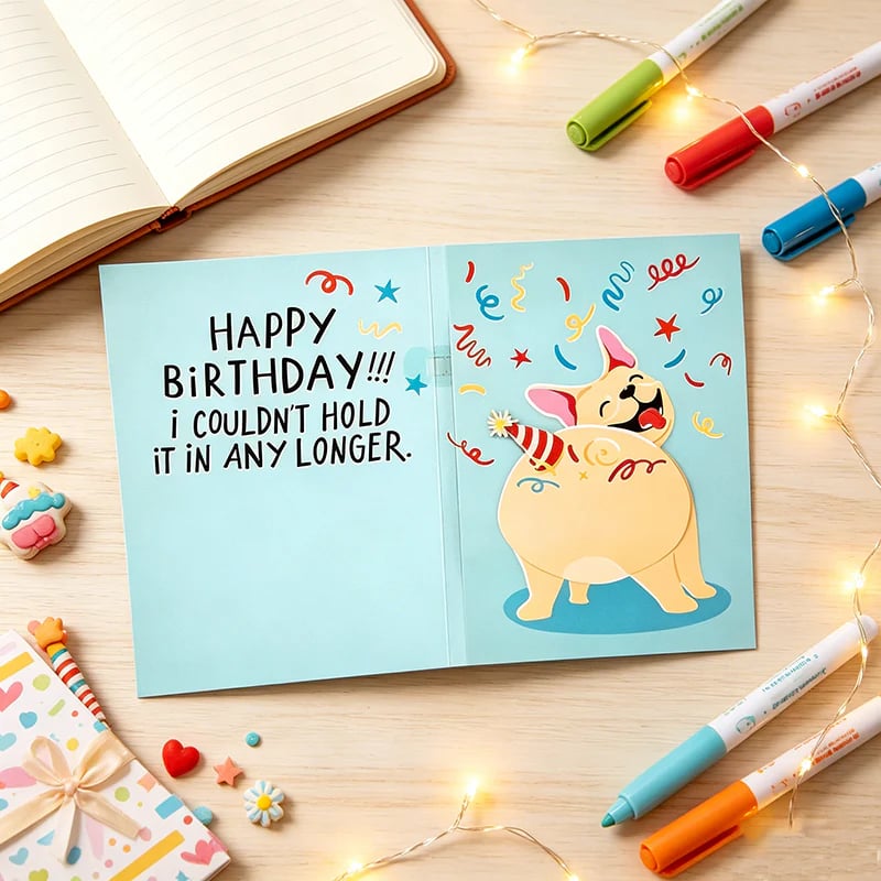 Farting Dog Birthday Card