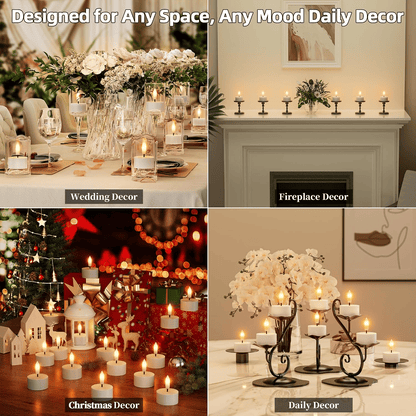 Rechargeable Flameless LED Tea Lights, Charging Station & Remote Included, Flickering Fake Candles, Safe No Flame Candle for Home, Wedding, Festival & Emergency Lighting