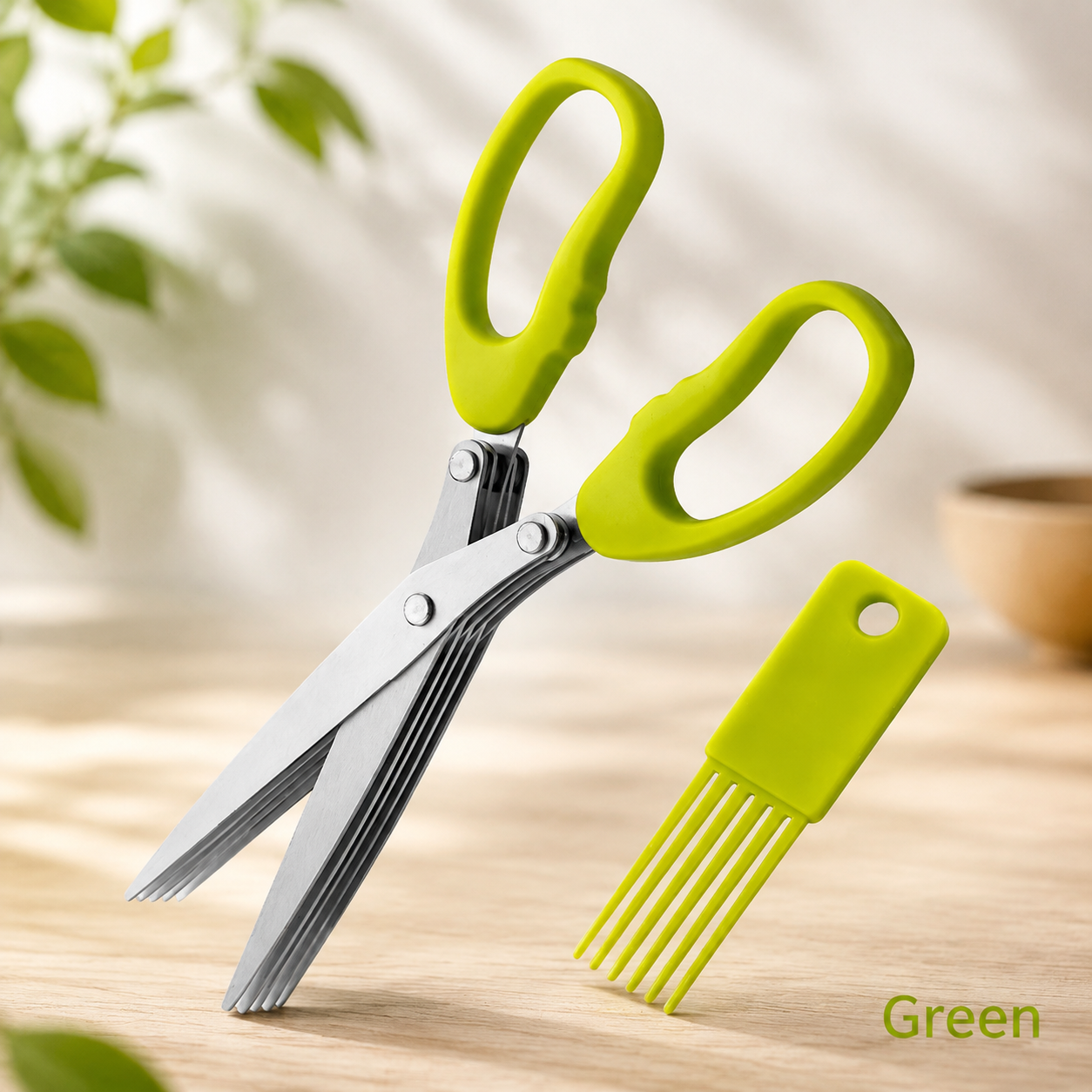 Kitchen-Grade Five-Layer Stainless Steel Multi-Functional Scallion Cutter