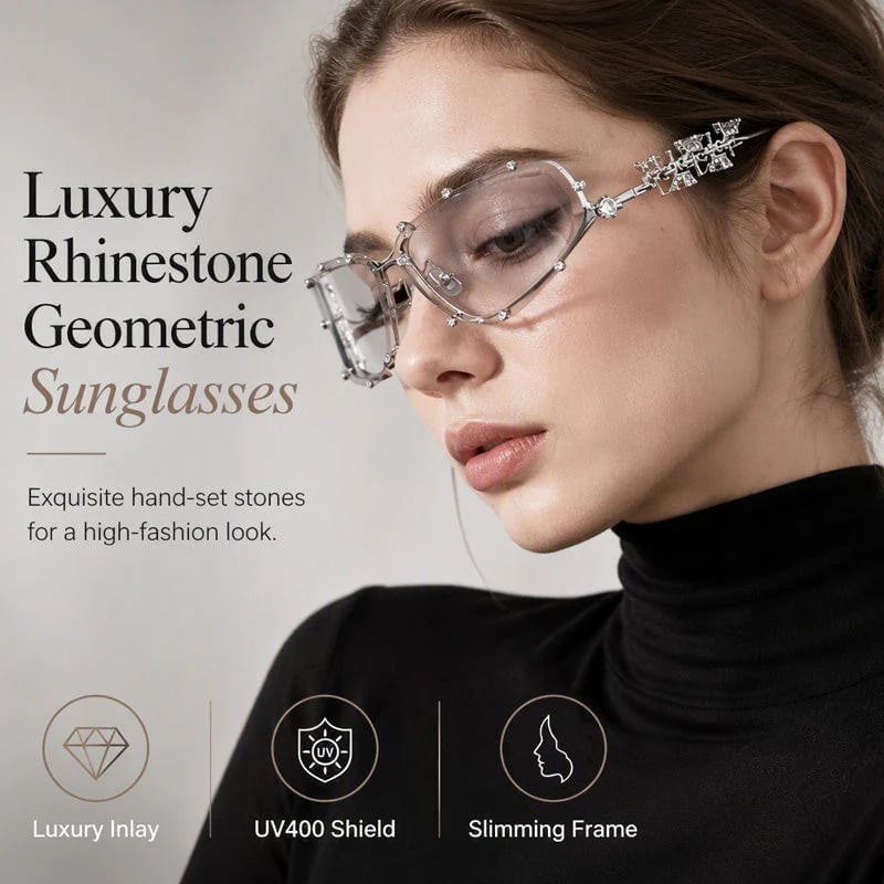 📍📢📢40% OFF !! ⏰Chic Sunglasses with Rhinestone Accents for Women