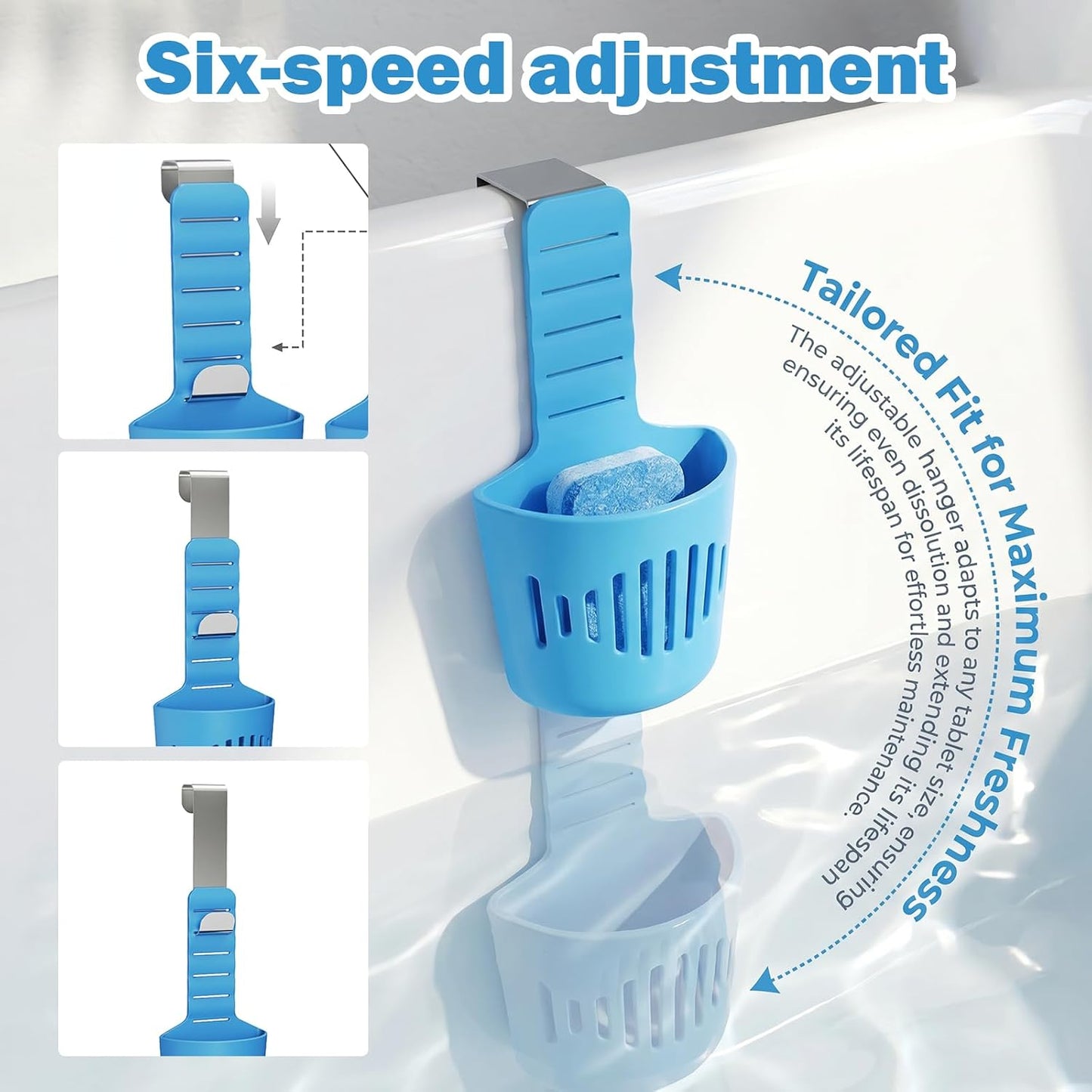 【BOGO】2-Pack Toilet Tank Tablet Holders 🚽 | Adjustable Silicone Hook