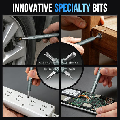 3.15" Compact Transformable Precision Tool Kit – 2-in-1 Torque Handle & Modular Electronics Repair Set