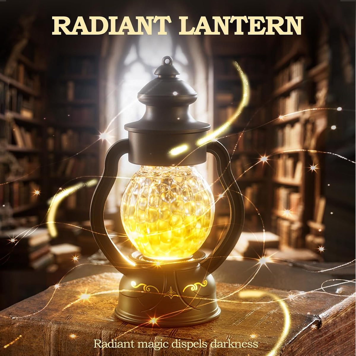 Vintage-style glowing magic lantern
