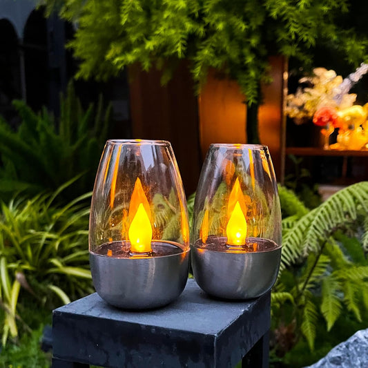 Flickering Solar Tea Lights Waterproof Outdoor - Flameless LED Candle Lights for Garden, Patio & Lantern Decor