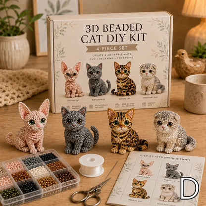 🐱 Create 4 Adorable Beaded Cats Yourself