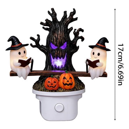 Lighted Spook On Seesaw Halloween Ambient Night Light | Spooky Decor Lamp for Home Party