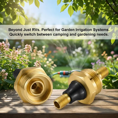 2-Pcs Brass RV Blow Out Plugs with Drain Valve