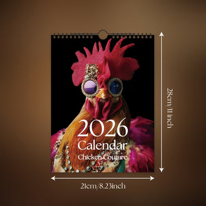 2026 Fun Chicken Wall Calendar