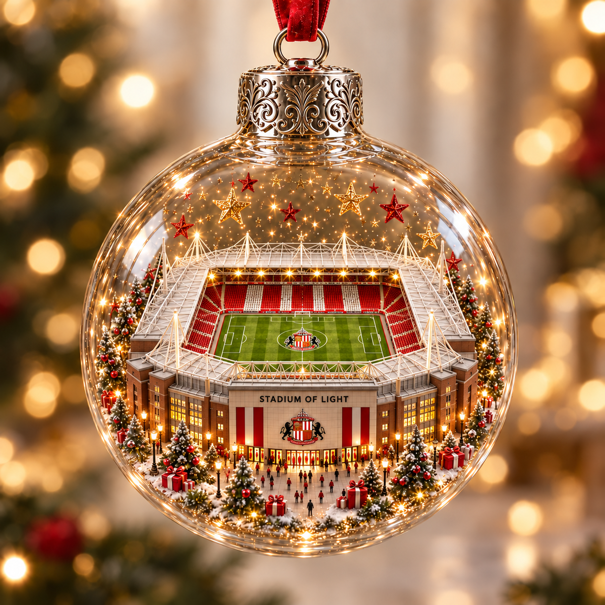 ⚽🎄 Christmas Sale: 50% OFF – Light-Up Football Stadium Ornament | 20 Styles