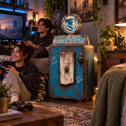 ⚡ Ultimate Gaming Sanctuary | Apocalypse Vintage Mini Fridge & Cooler 🎮
