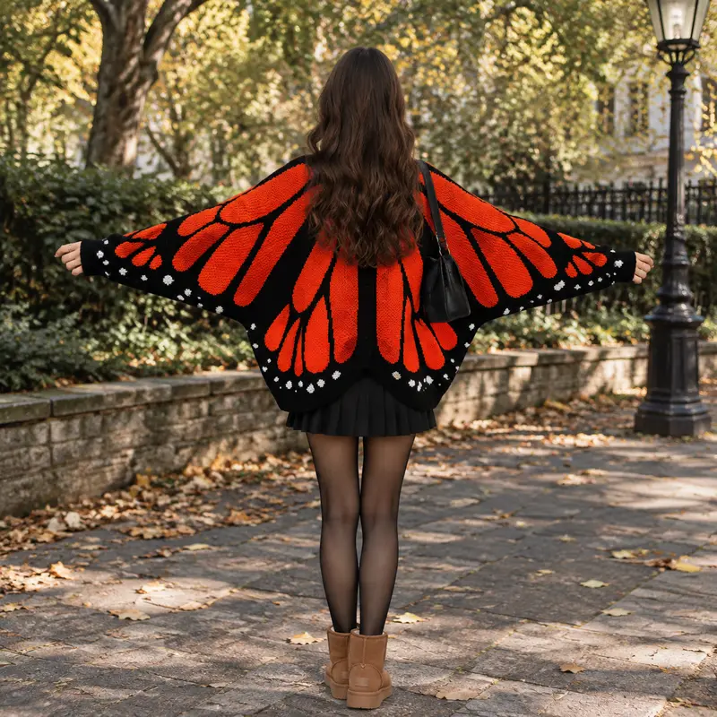 🔥 HOT SALE 49% OFF🔥Monarch Butterfly Cardigan – Handcrafted Statement Piece 🦋