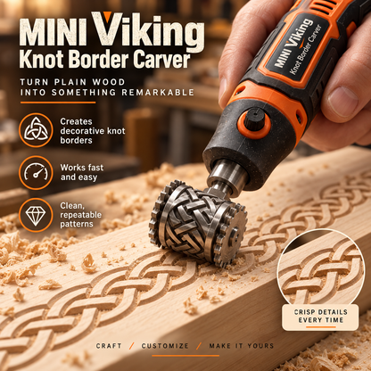 MINI Viking Knot Border Carver – Decorative Woodworking Roller Tool