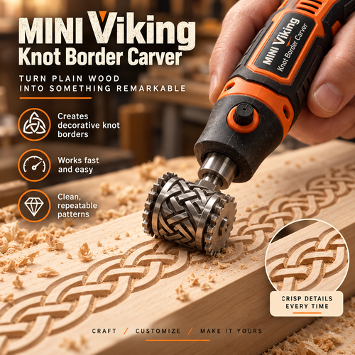 MINI Viking Knot Border Carver – Decorative Woodworking Roller Tool