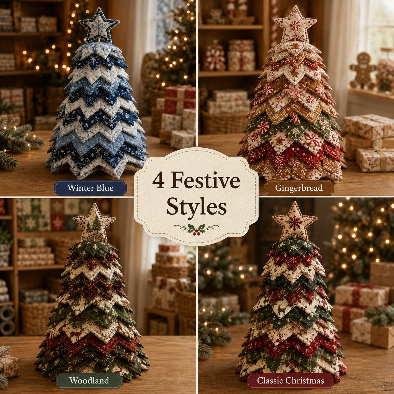 DIY Quilted Fabric Christmas Tree Kit