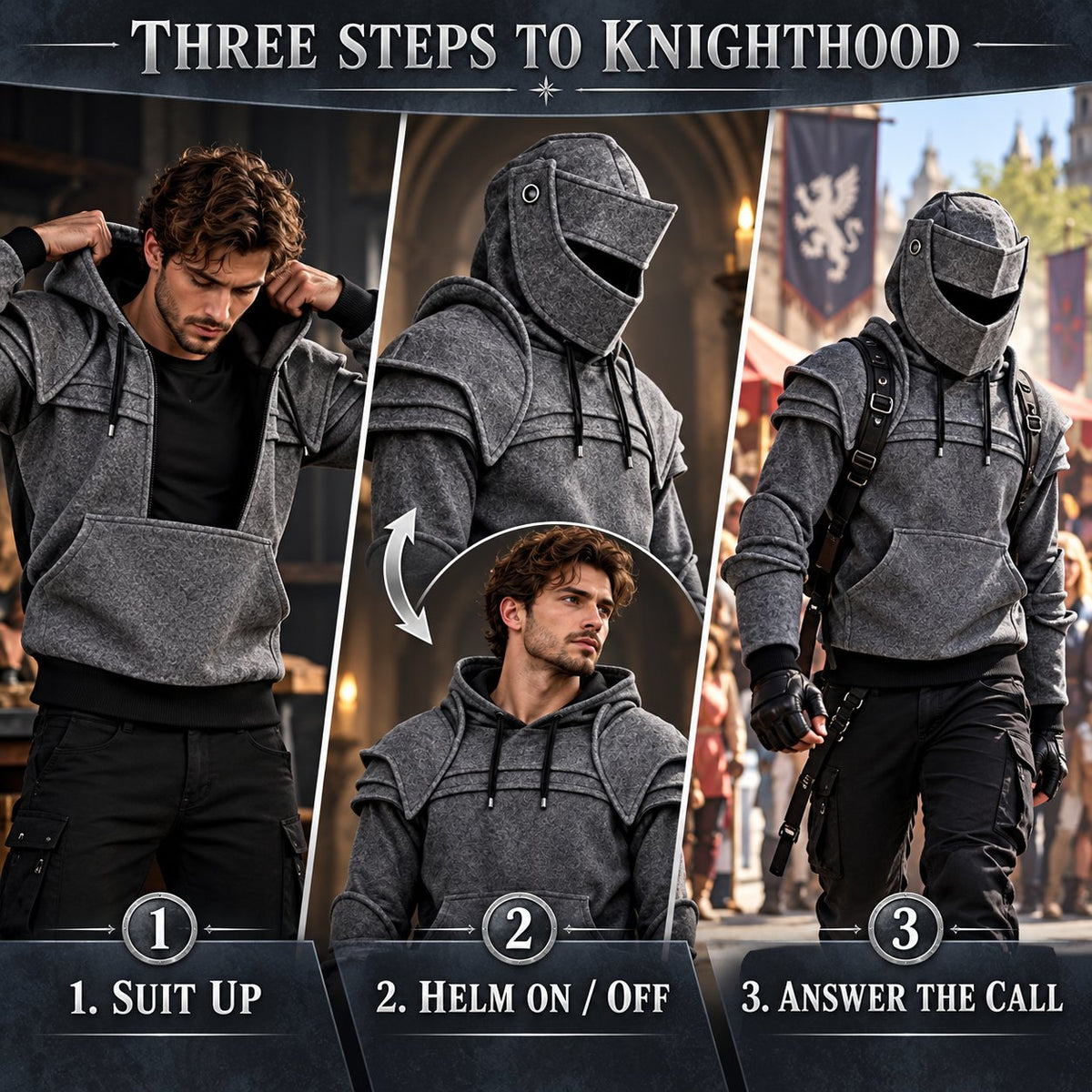 ⚔️ The Ultimate 2-in-1 Knight Hoodie