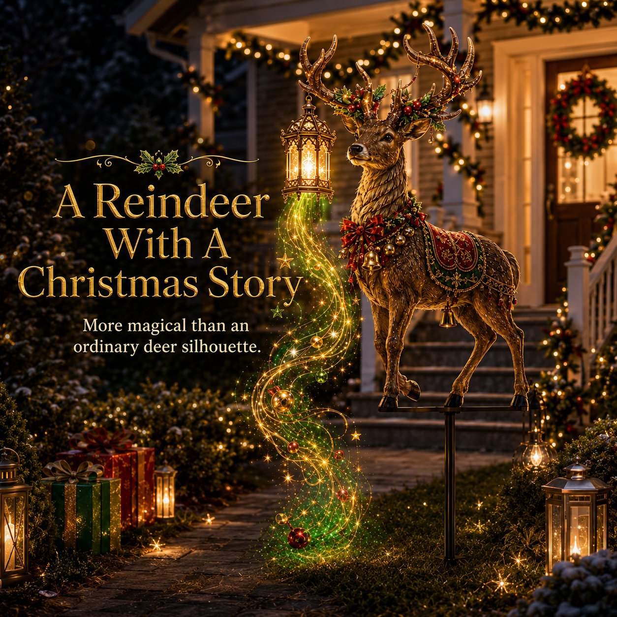 🔥Hot Sale 40% OFF🎄Light-Up Reindeer Christmas Yard Stake