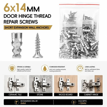 🔩 50% OFF Cabinet Hinge Hole Repair Anchors – Fix Loose Hinges Without Replacing the Door