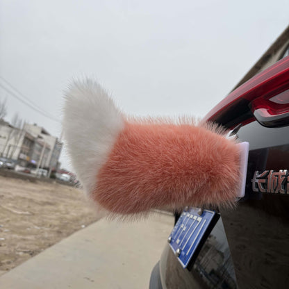 Electric Cat Tail for Car Decoration, Remote-Controlled Wagging Plush Tail for Car