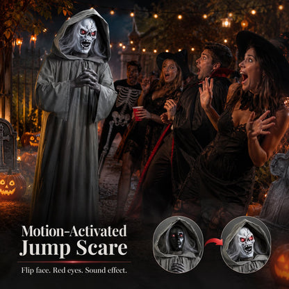 👻 Halloween Animated Jumping Scare Ghost – 50% OFF | Motion-Activated Life-Size Haunted Prop 🎃