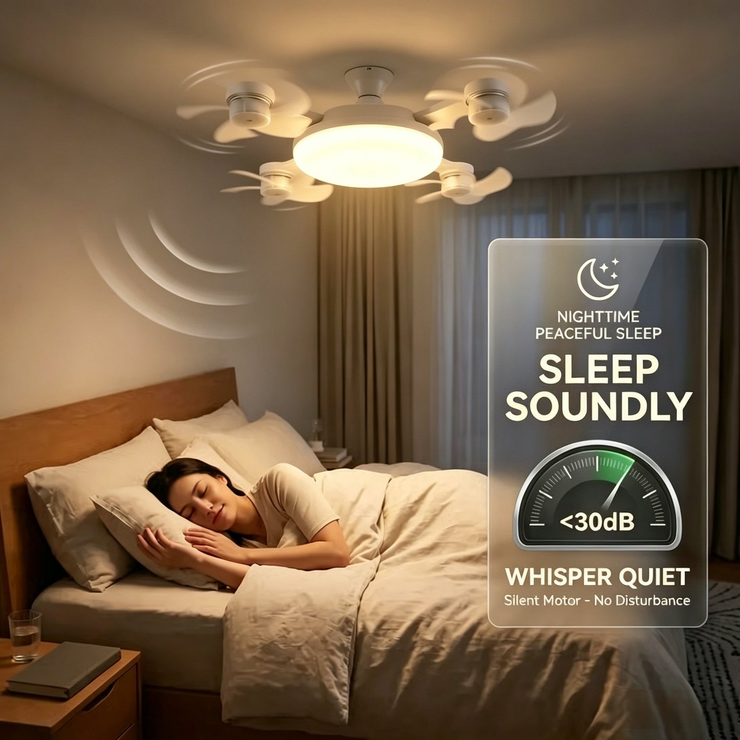 🌬️ SUMMER SALE 50% OFF 💡No-Wiring Ceiling Fan Light with Remote Control