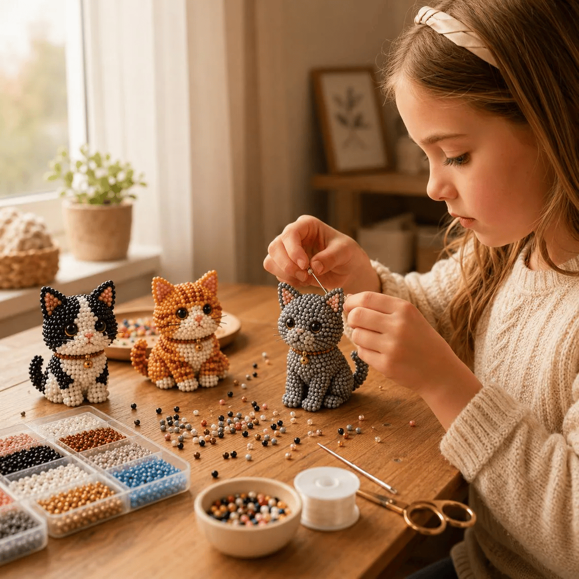 🐱 Create 4 Adorable Beaded Cats Yourself