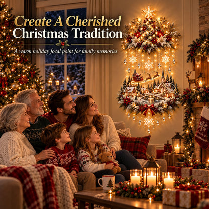 🎄✨ Christmas Village Glow™ | Lighted Tree & Town Wall Hanging